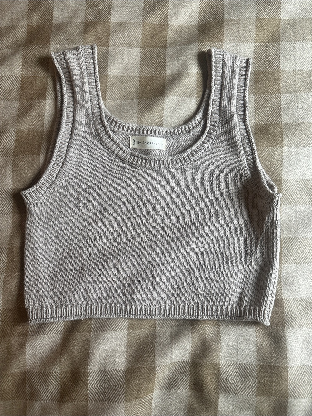 By Together Heather Light Gray Knit Crop Tank